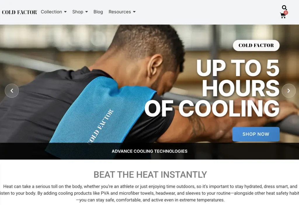 Cold Factor Cooling Web Development E-commerce Builds