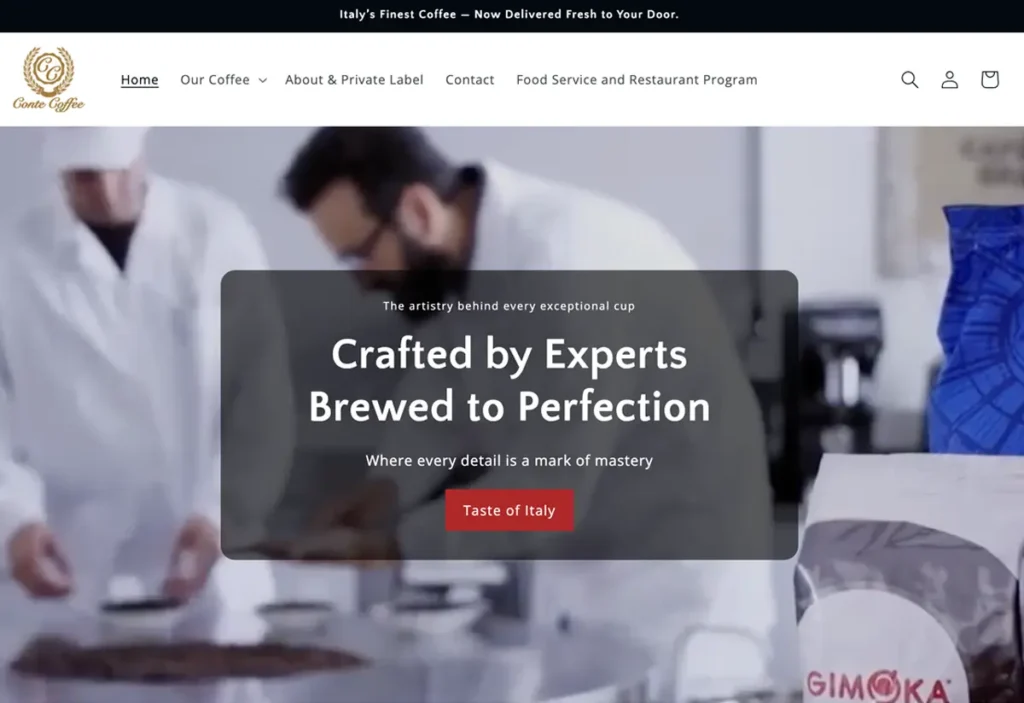 Conte Coffee Web Development E-commerce Builds
