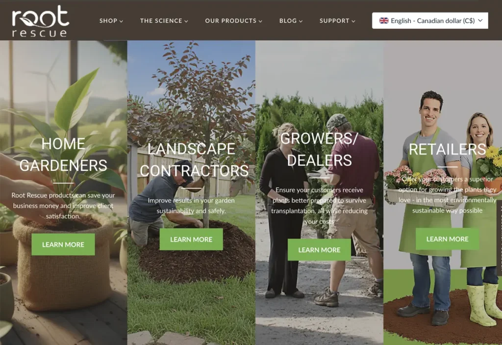 Root Rescue Web Development E-commerce Builds